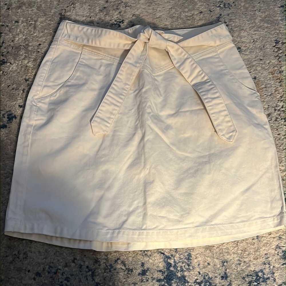 Vero Moda June ivory belted denim skirt Sz M